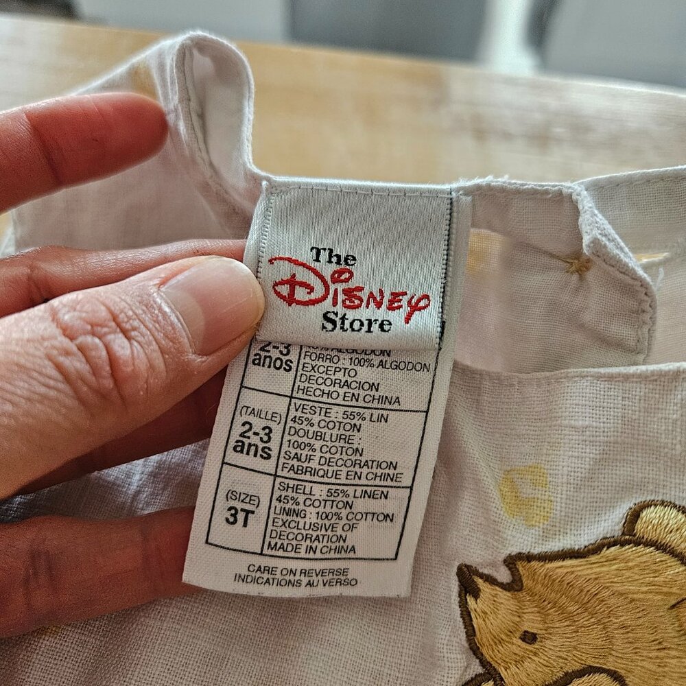 Winnie the Pooh VTG Rare Linen/Cotton Dress Size 2t/3t - Picture 3 of 5